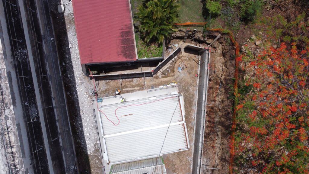 Construction des murs de soutènement de l’hôtel de police à Basse-Terre